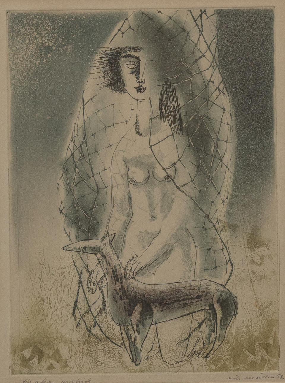 NILS MÖLLER. Titled, lithograph, signed and dated -52.