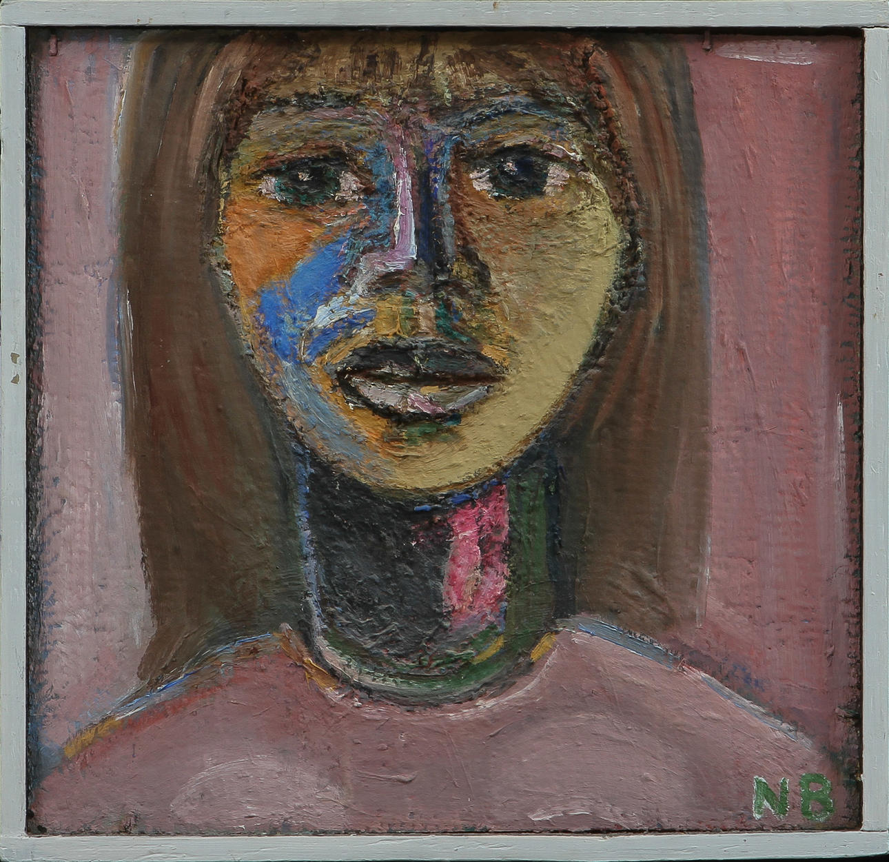 NILS BRINGFELT. Porträtt, olja på pannå, signerad NB.