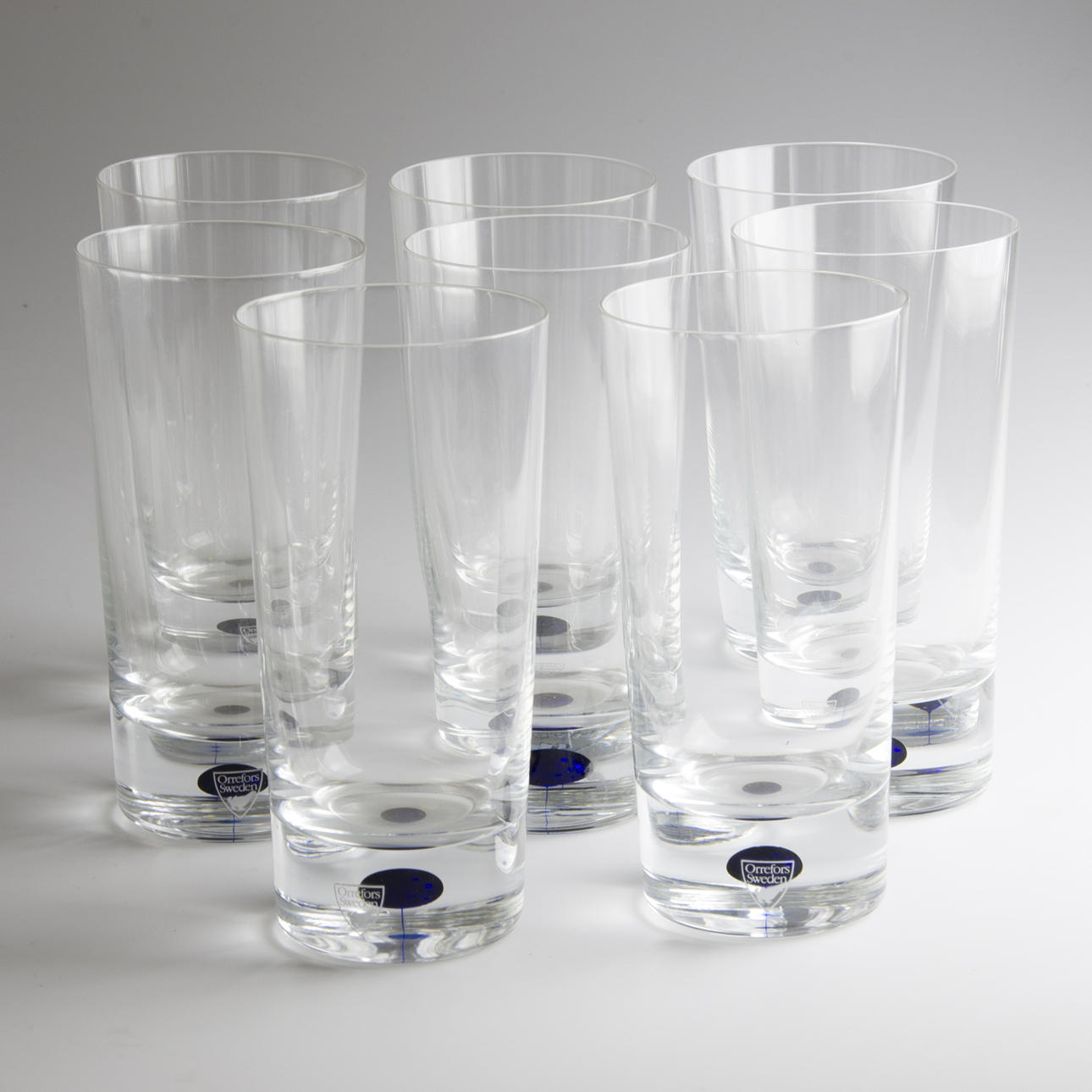 TUMBLER, 8 stycken, "Intermezzo", Erika Lagebielke, Orrefors.