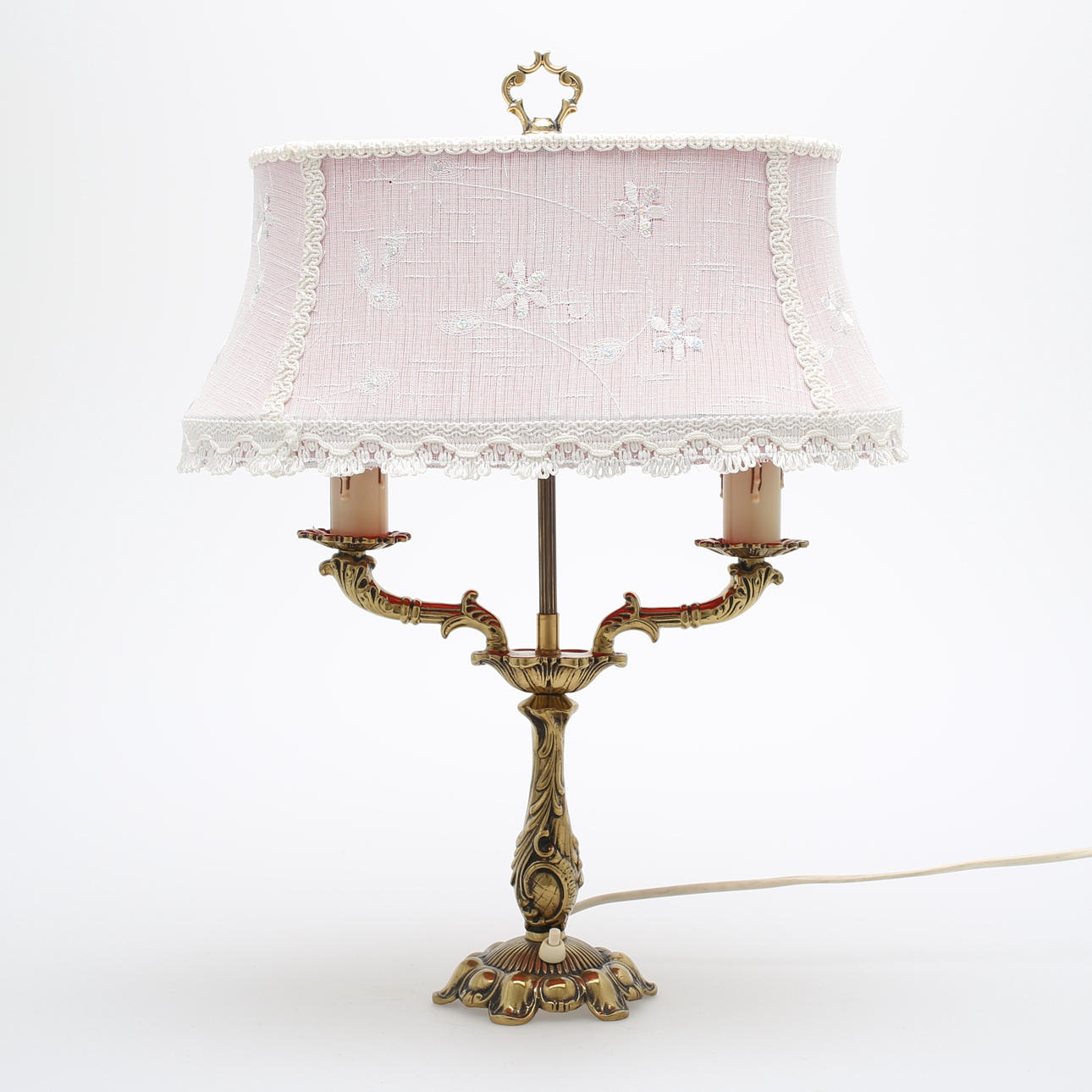 BORDSLAMPA, mässing, 2 ljuspunkter, Armaturbolaget Malmö, 1900-talets mitt.