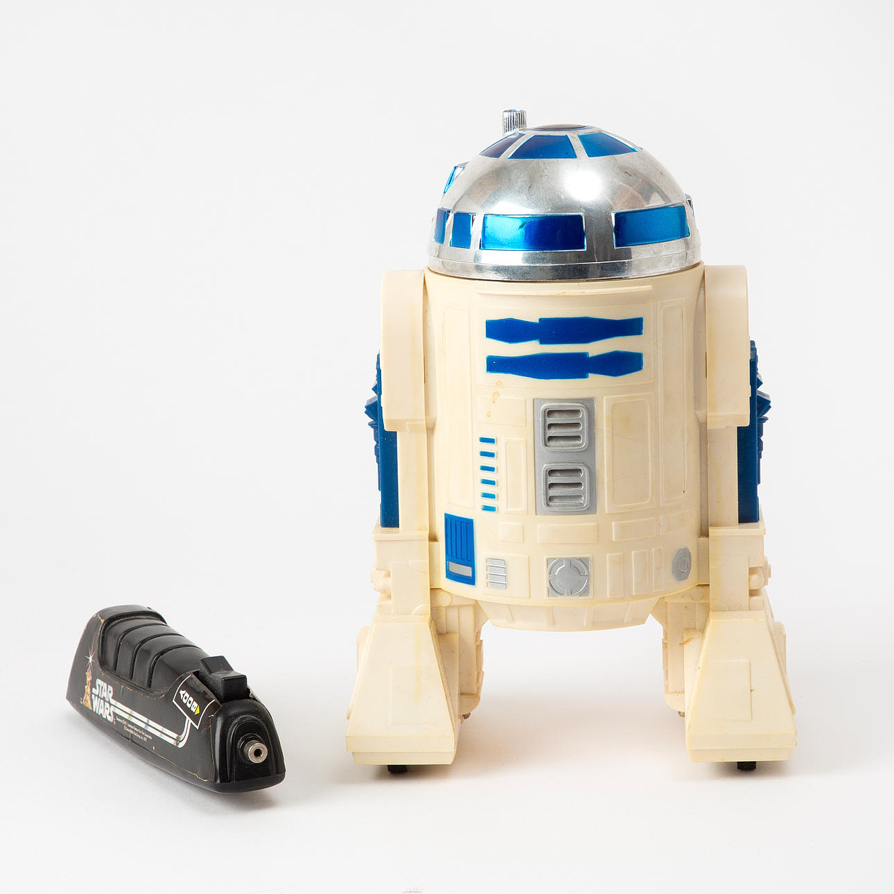 KENNER. "R2-D2" from Star Wars, robot, remote-controlled, plastic, 1970s.
