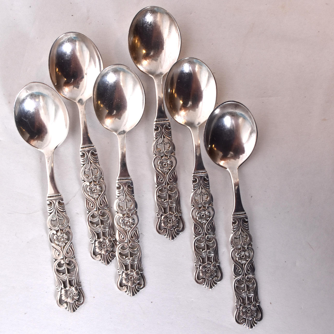 TEASPOONS, 6 pieces, silver, CG Hallberg.