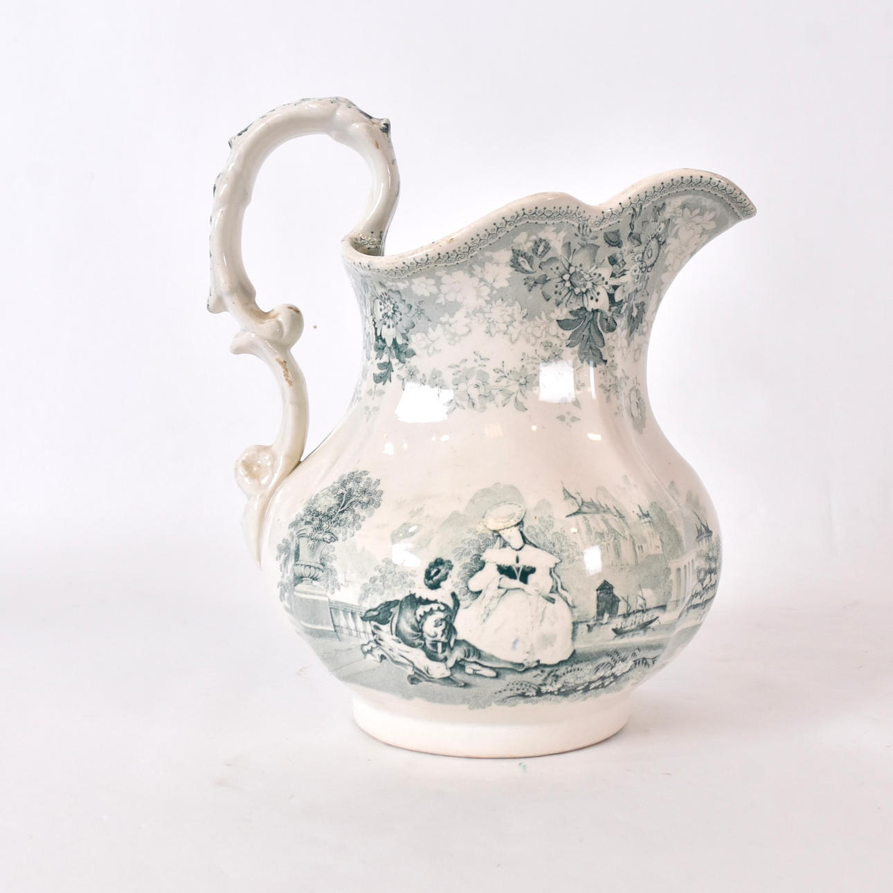 JUG, earthenware, Gustavsberg, mid-19th century.