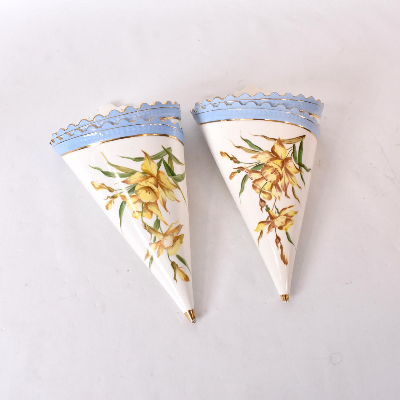 WALL VASES, 1 pair, earthenware, Rörstrand, early 20th century.