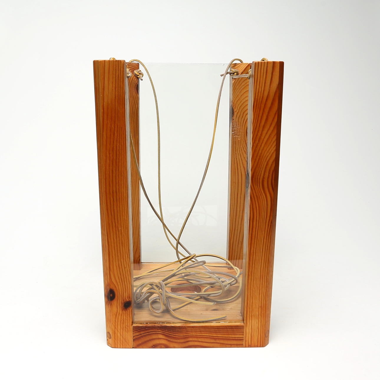 LANTERN, glass/wood.