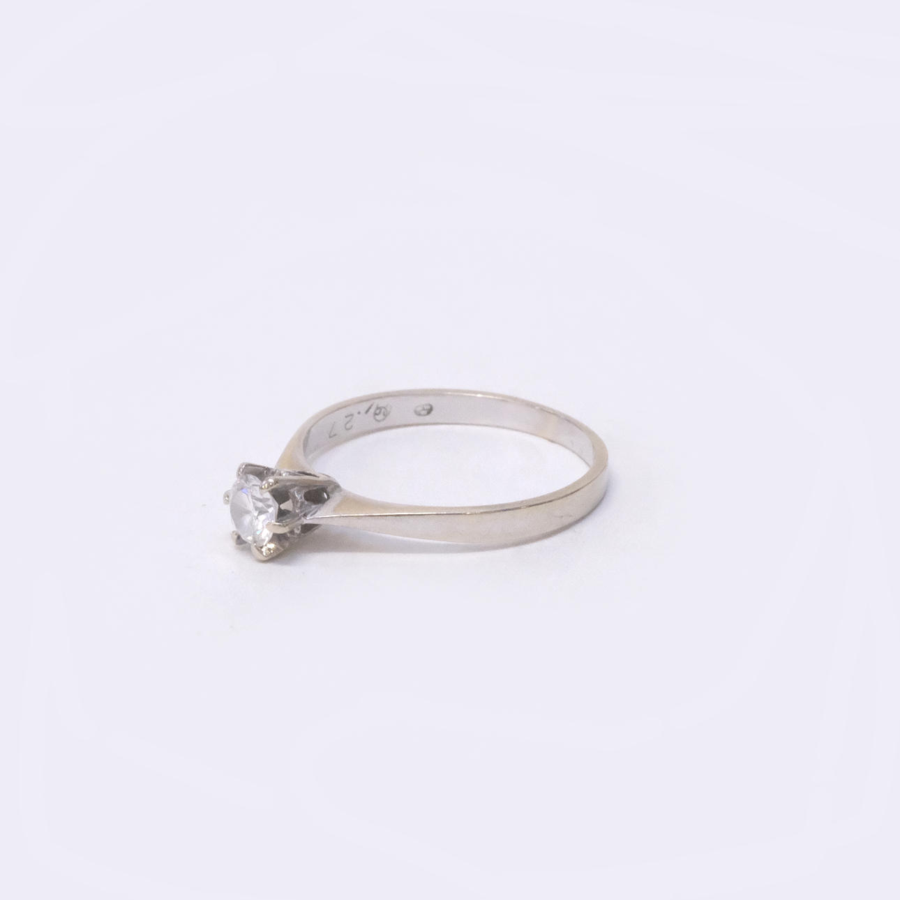 SOLITAIRE RING WITH DIAMOND, 0.27CT, 18K WHITE GOLD.