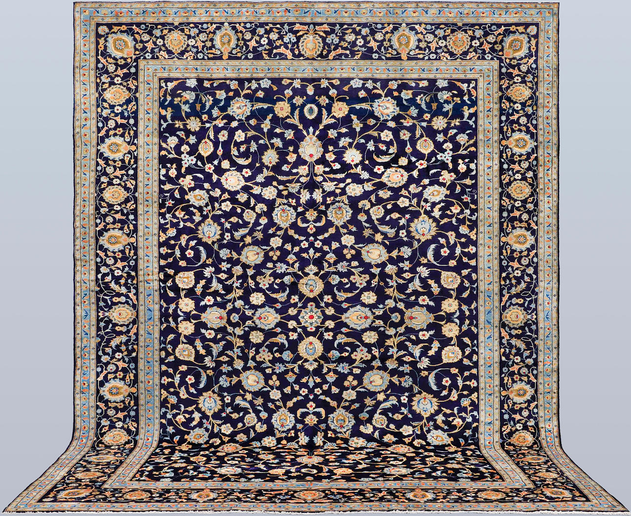 CARPET. Blue Keshan, 400 x 293 cm.