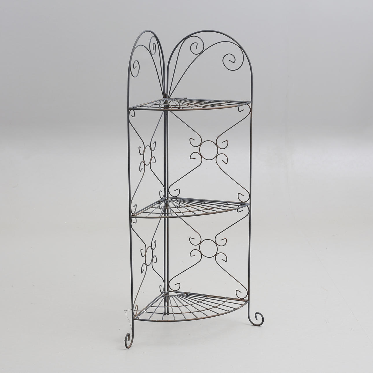 FLOWER STAND, metal, 3 tiers.