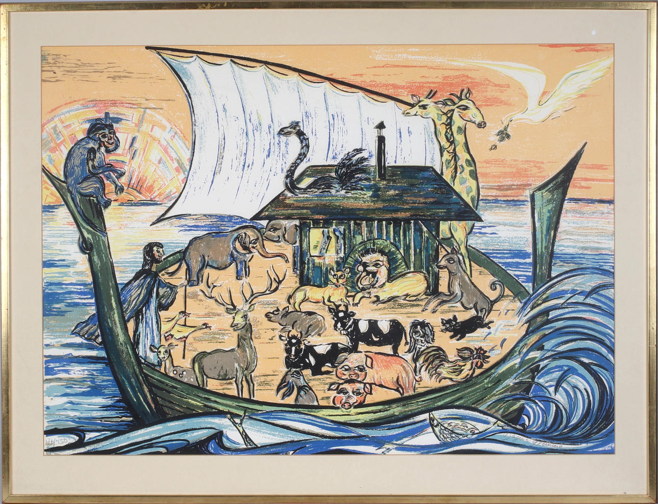 DAGMAR GLEMME. "Noaks ark", lithograph, signed and numbered 46/150.