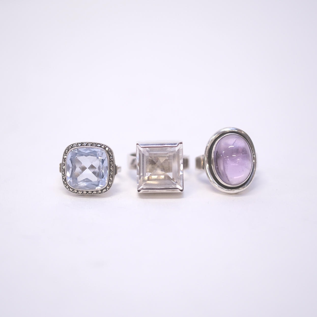 RINGS, SILVER, THREE PIECES.
