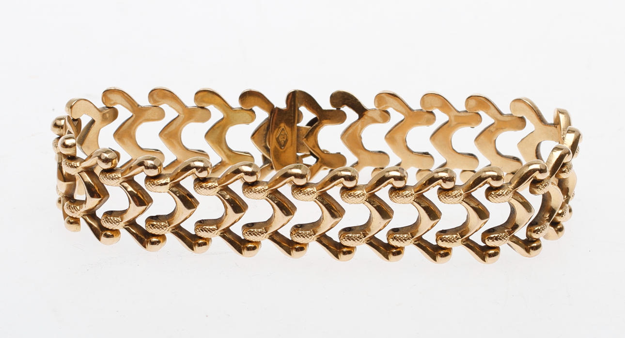 ARMBAND, 18k guld, vikt ca 21 gr.