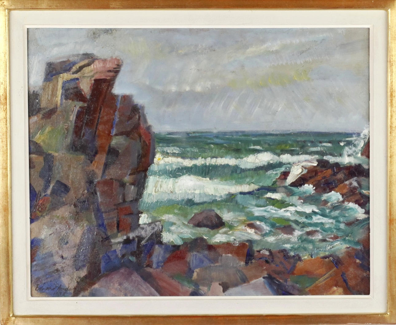 EDVARD ANDERSSON. Oil on panel, motif likely Kullaberg, signed, 1938.