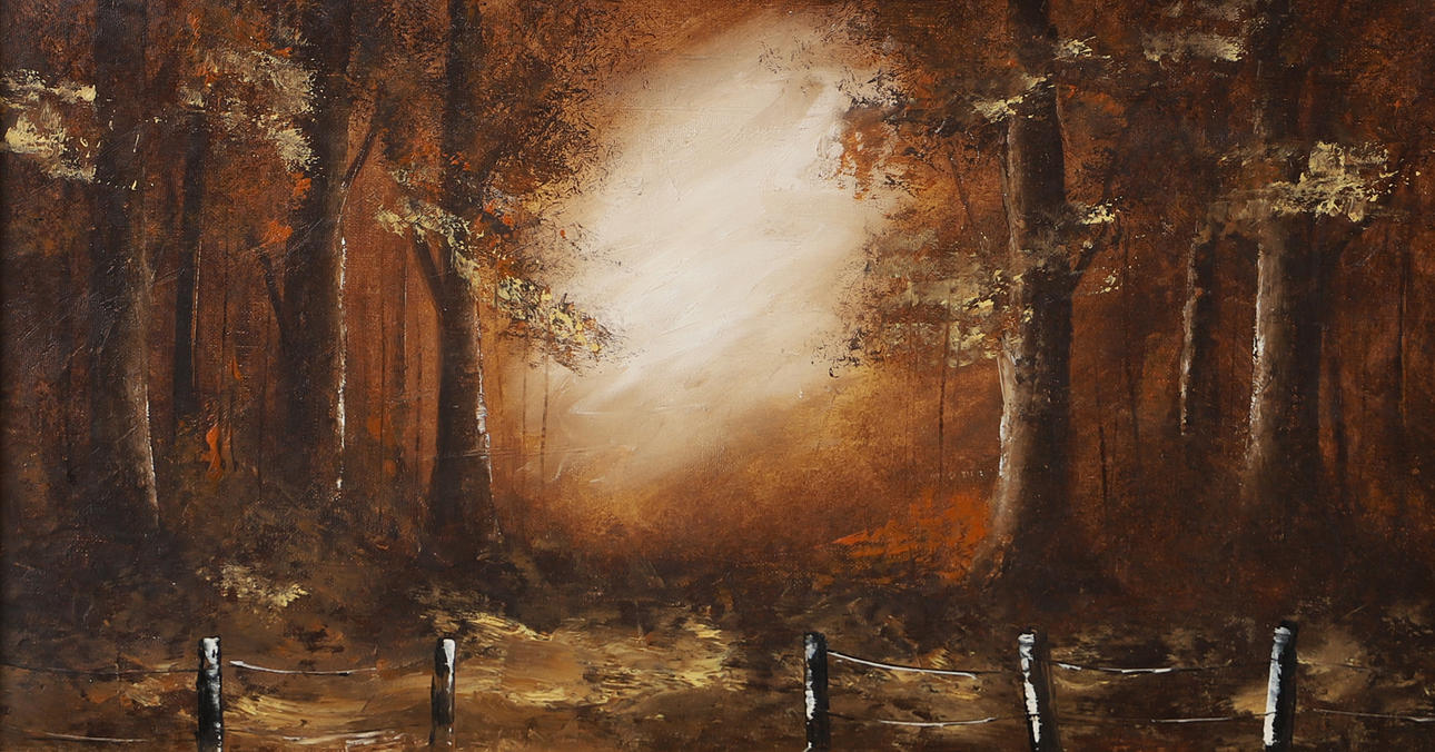 OKÄND KONSTNÄR. Forest landscape, oil on canvas, unsigned.