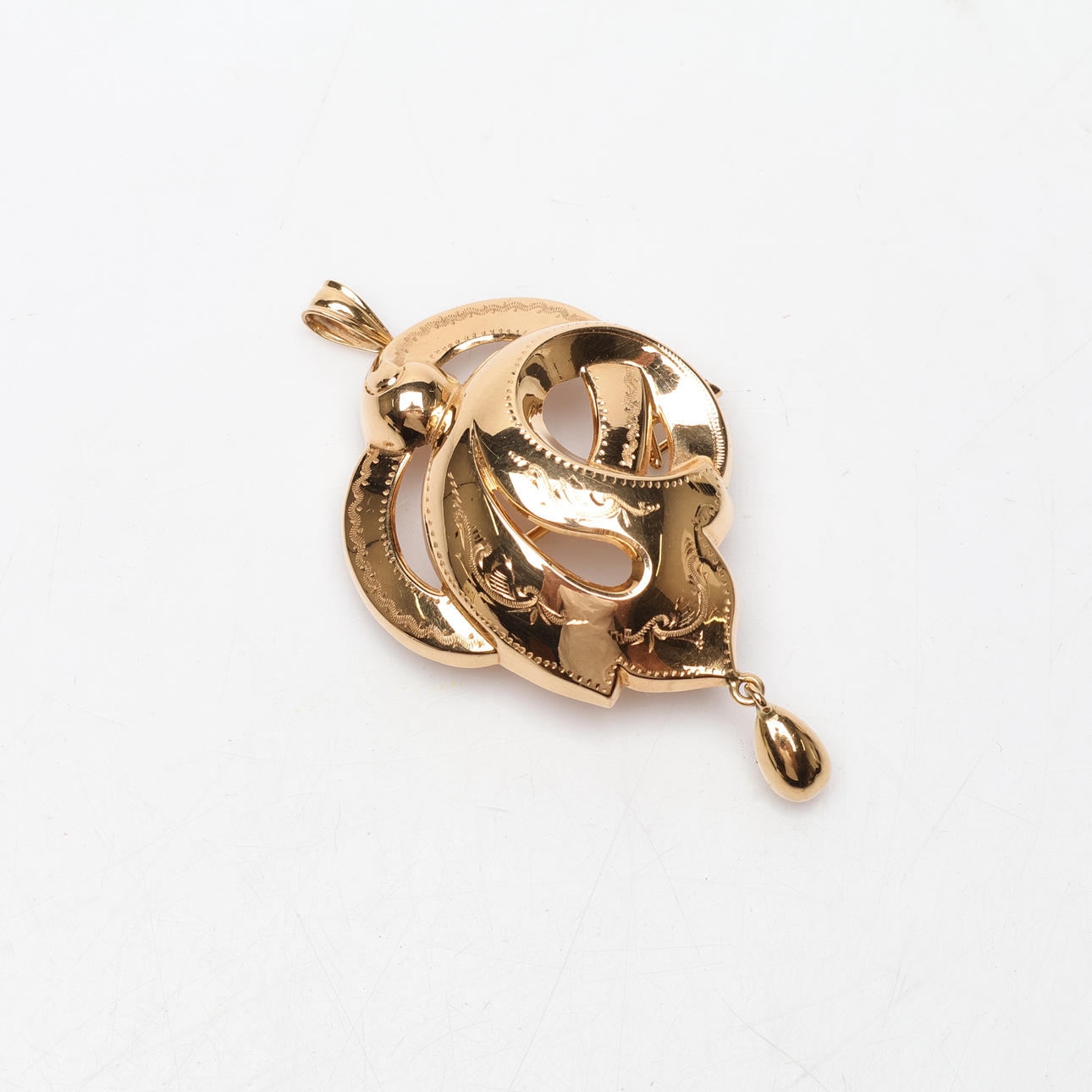 BROOCH, 18k gold, weight approx. 4.4 grams.