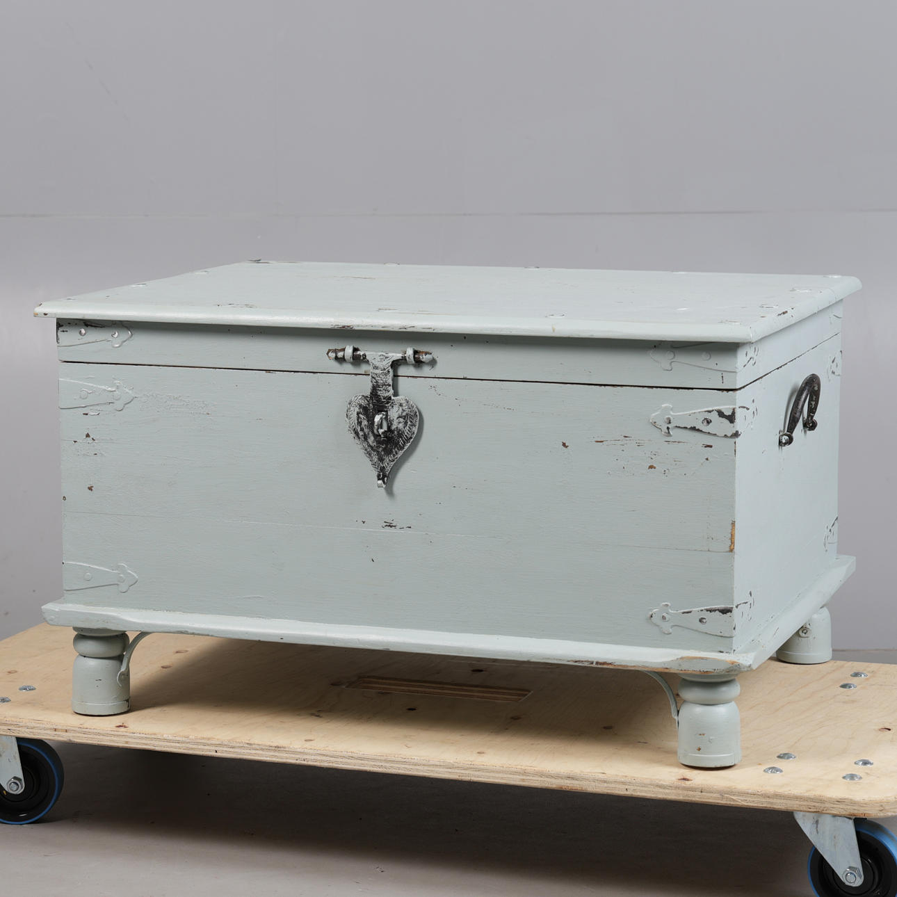 A PAINTED HARDWOOD CHEST.