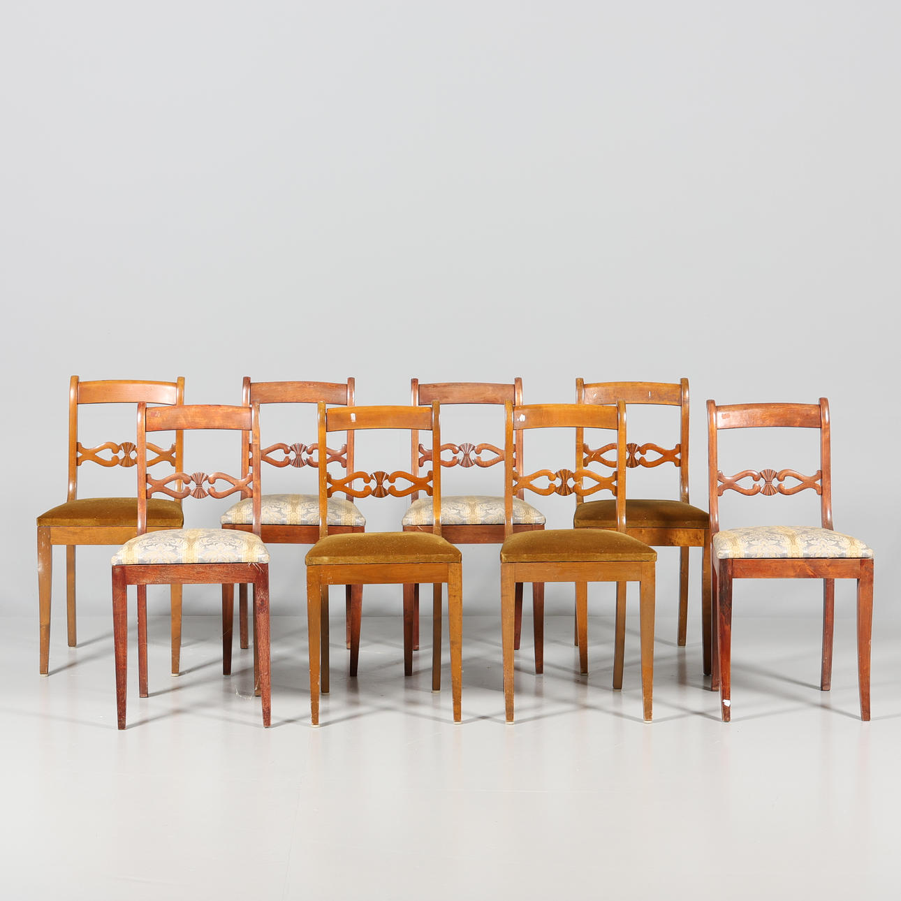 CHAIRS, 8 pieces, Empire style.