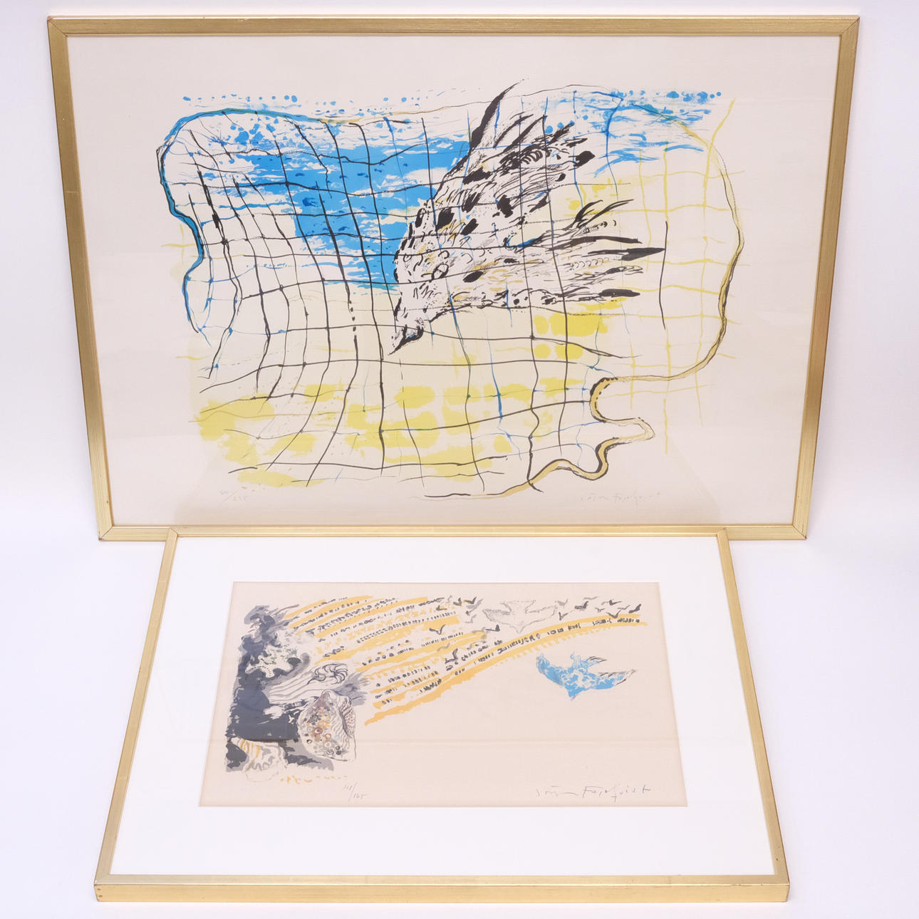 JÖRGEN FOGELQVIST. TWO LITHOGRAPHS.