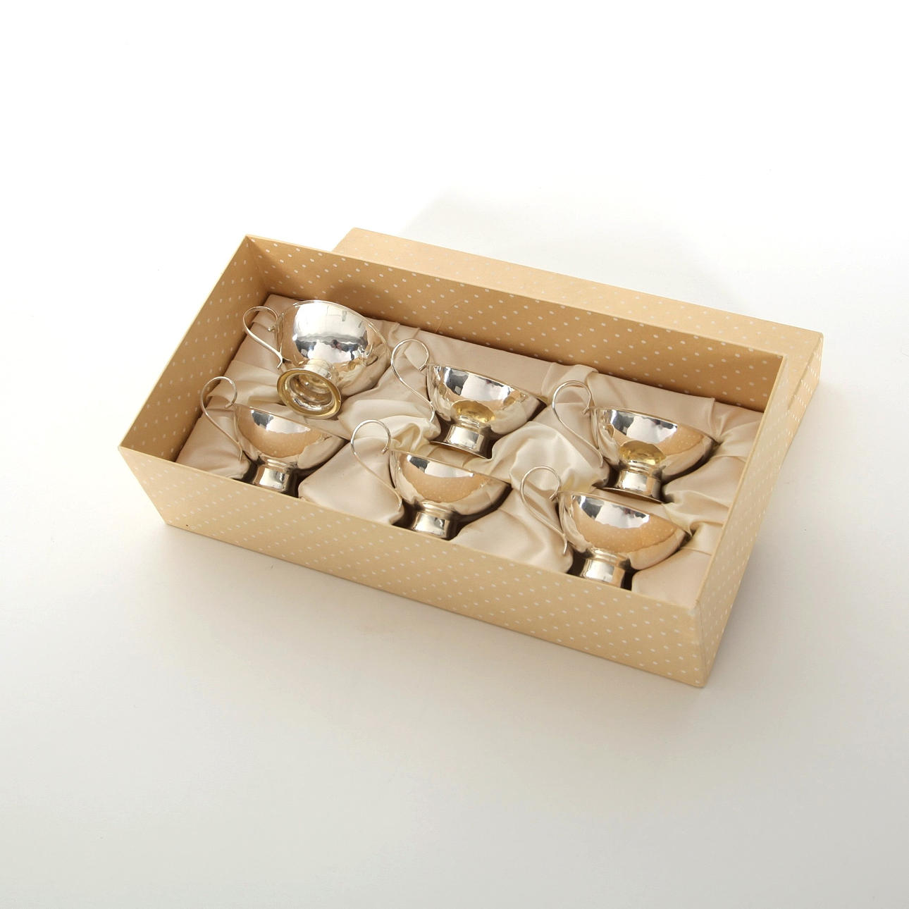 PUNCH CUPS, 6 pcs, silver with gilding, GAB, 1970.