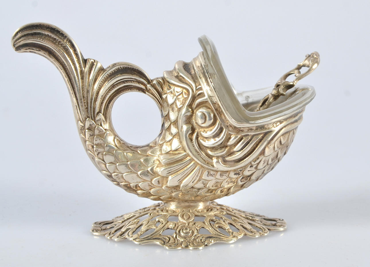 SALTKAR, Silver, i form av en fisk.