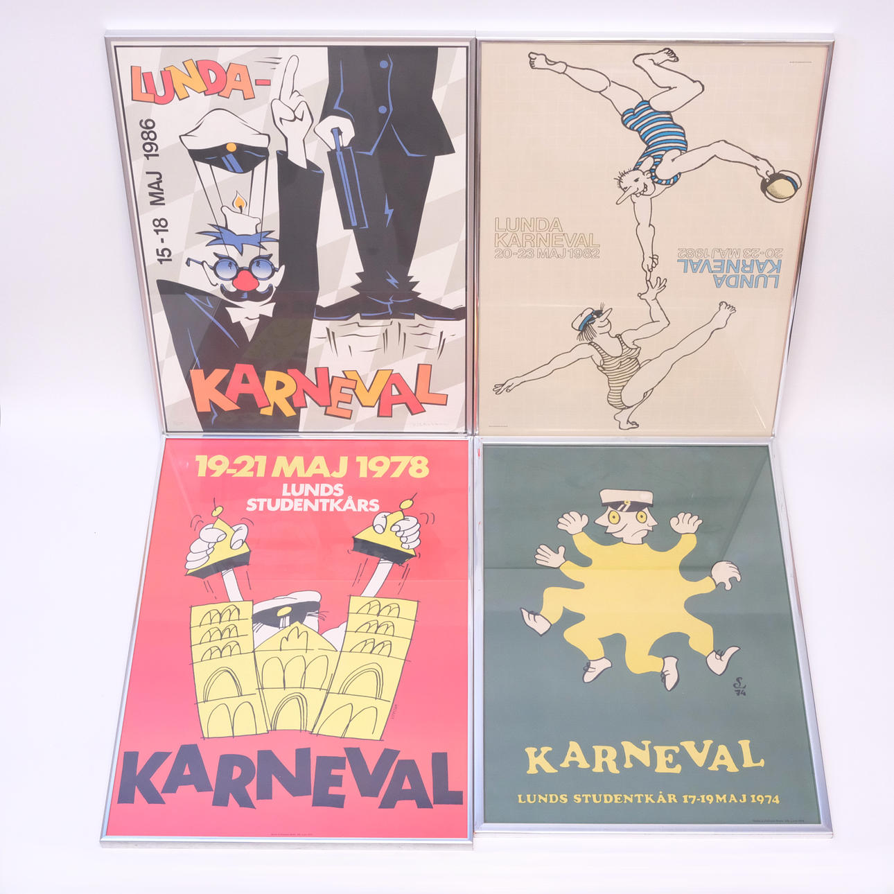 FOUR POSTERS. LUNDA KARNEVALEN. 1974-86.