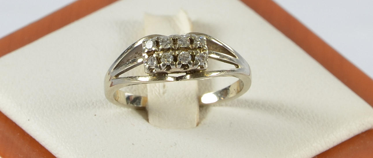DIAMANTRING, vitguld 18K.
