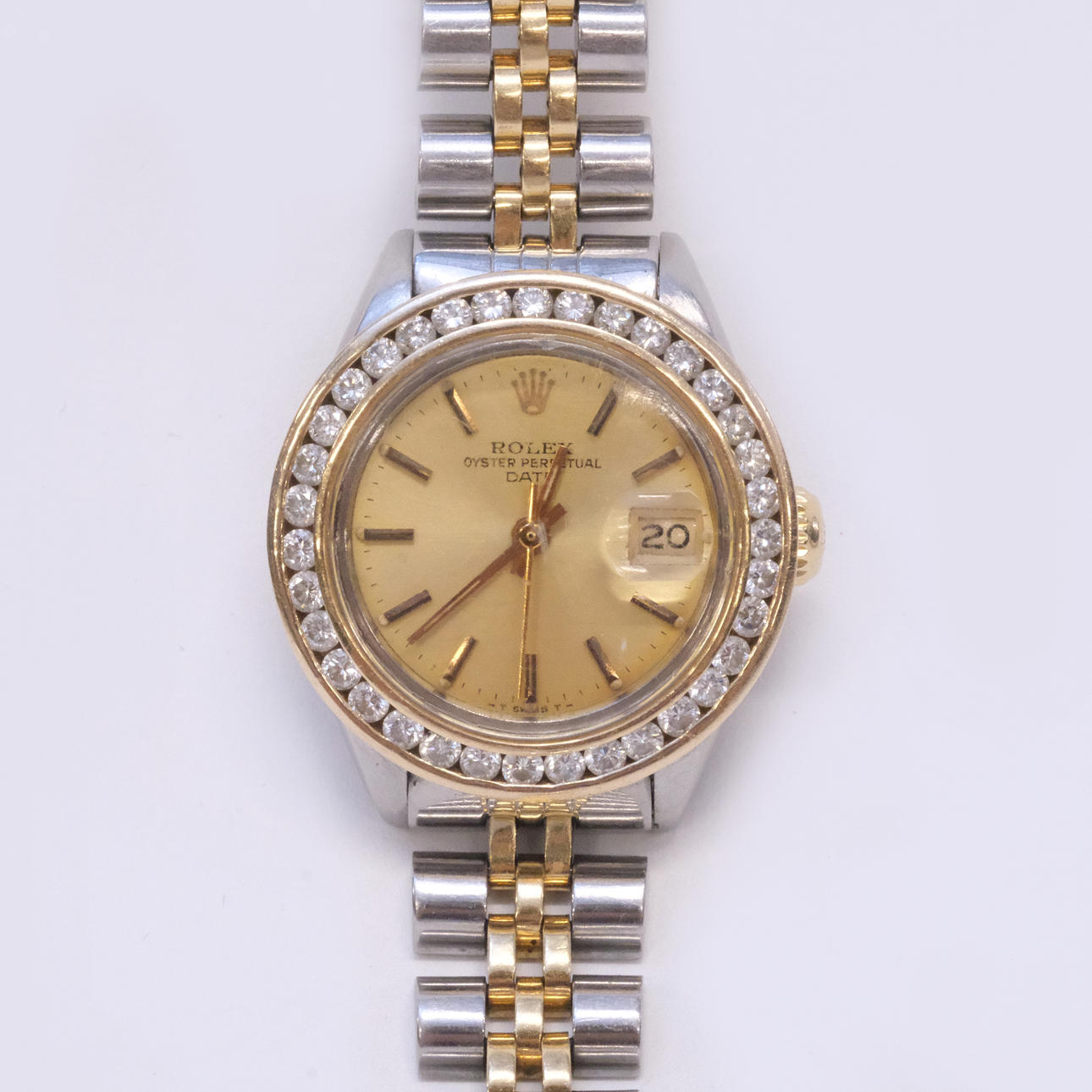 DAMARMBANDSUR, ROLEX, OYSTER PERPETUAL, DATE.