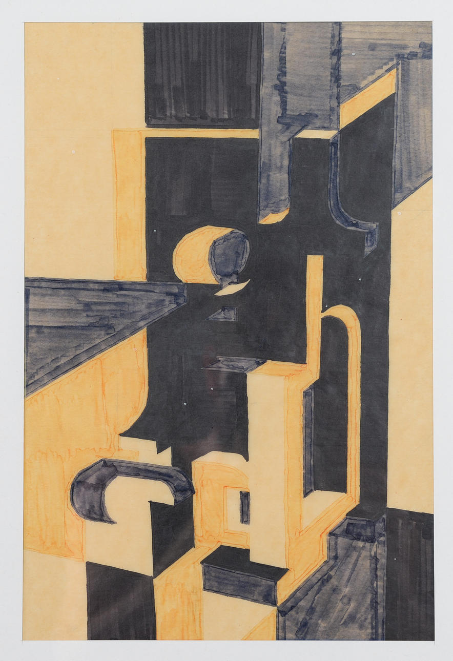 ANDERS ALM. Abstract composition, watercolour, late 20th century.