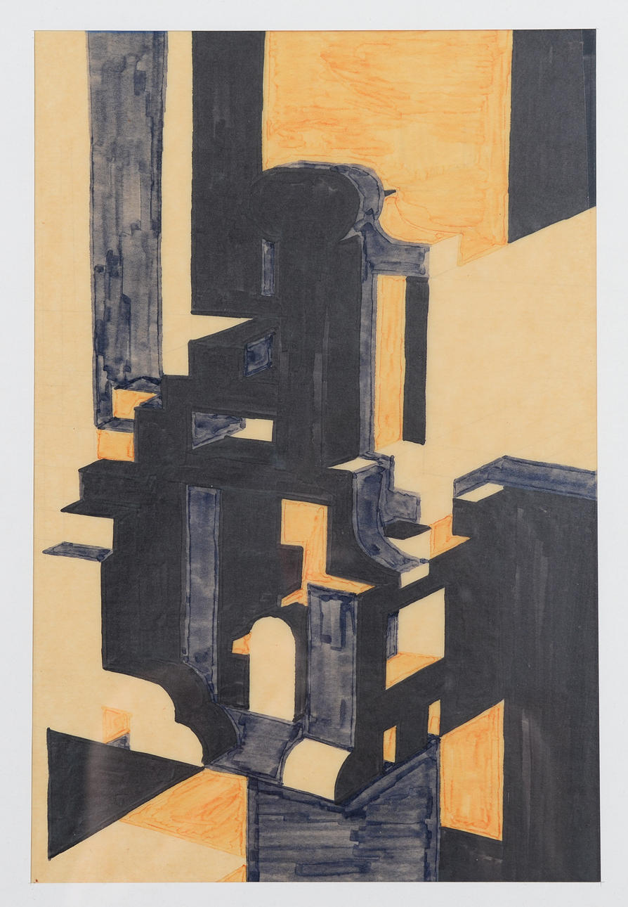 ATTRIBUTED TO ANDERS ALM. Abstract composition, watercolour, late 20th century.