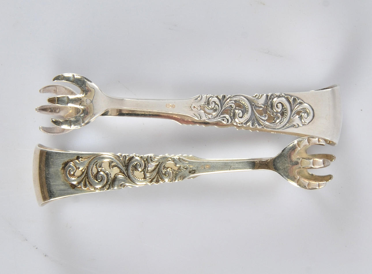 SOCKERTÄNGER, 1 par, silver, Bröderna Mylius, Norge.