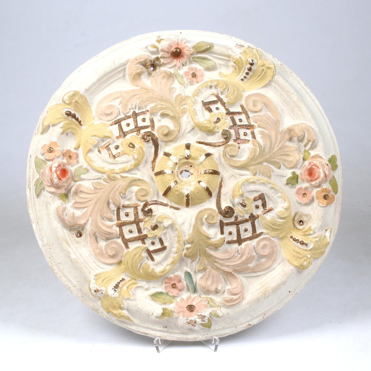 CEILING ROSE, mixed media, 19th century.