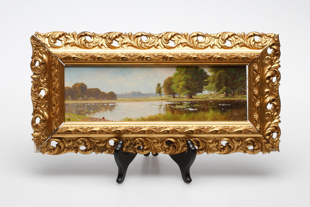 OIDENTIFIERAD KONSTNÄR. Olja på pannå, monogramsignerad.