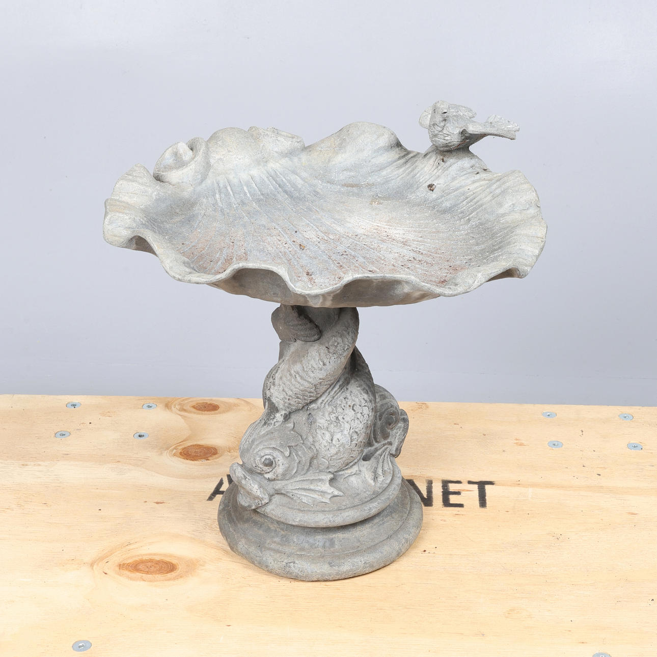 LEAD BIRD BATH.