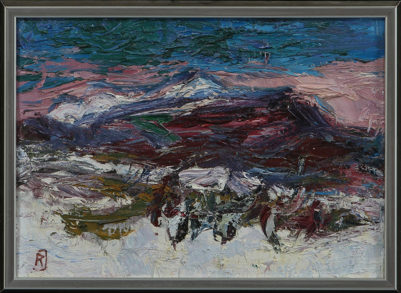 RAGNAR JOHANSSON. Fjällandskap, olja på duk, signerad RJ.