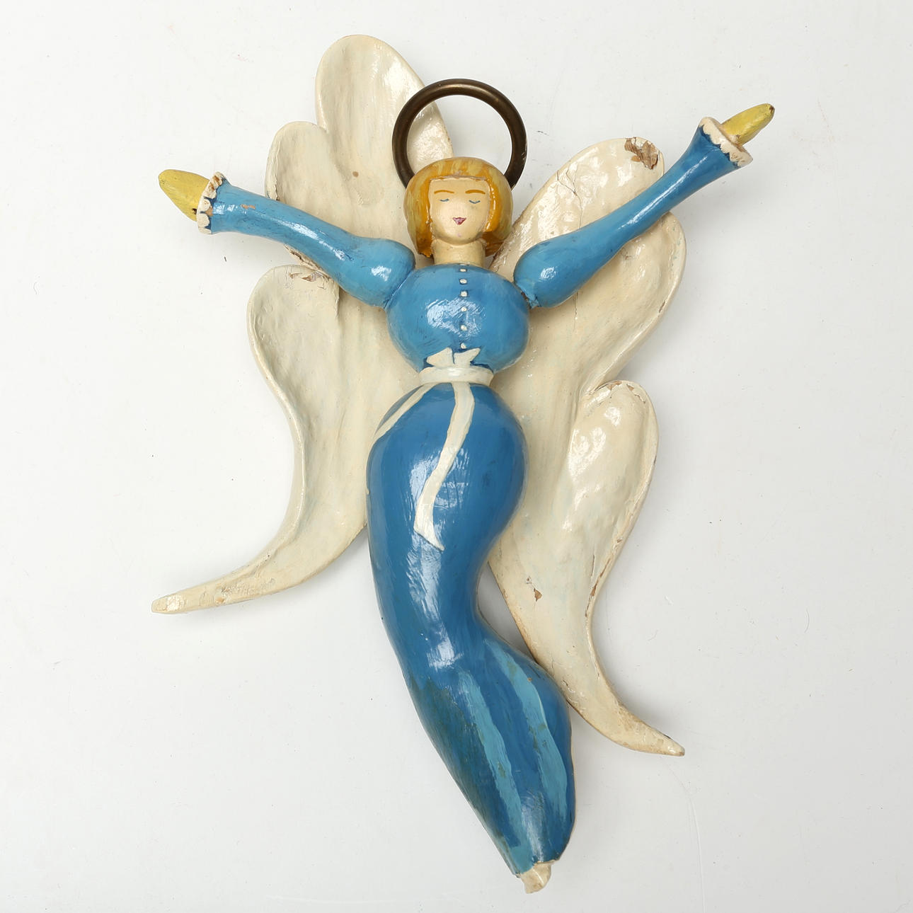 ANGEL, painted wood.