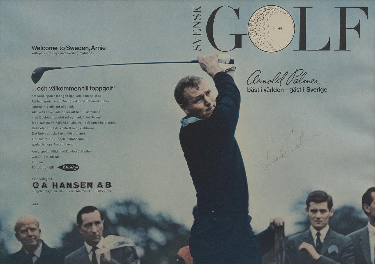 ARNOLD PALMER, signed advertising poster.