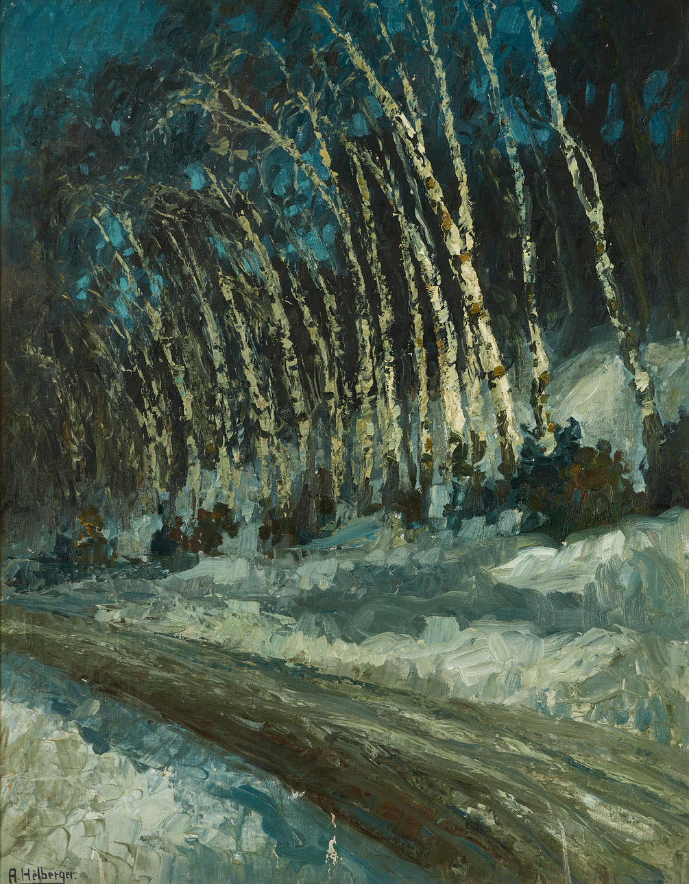 ALFRED HERMANN HELBERGER, (Tyskland 1871-1946): Björkar