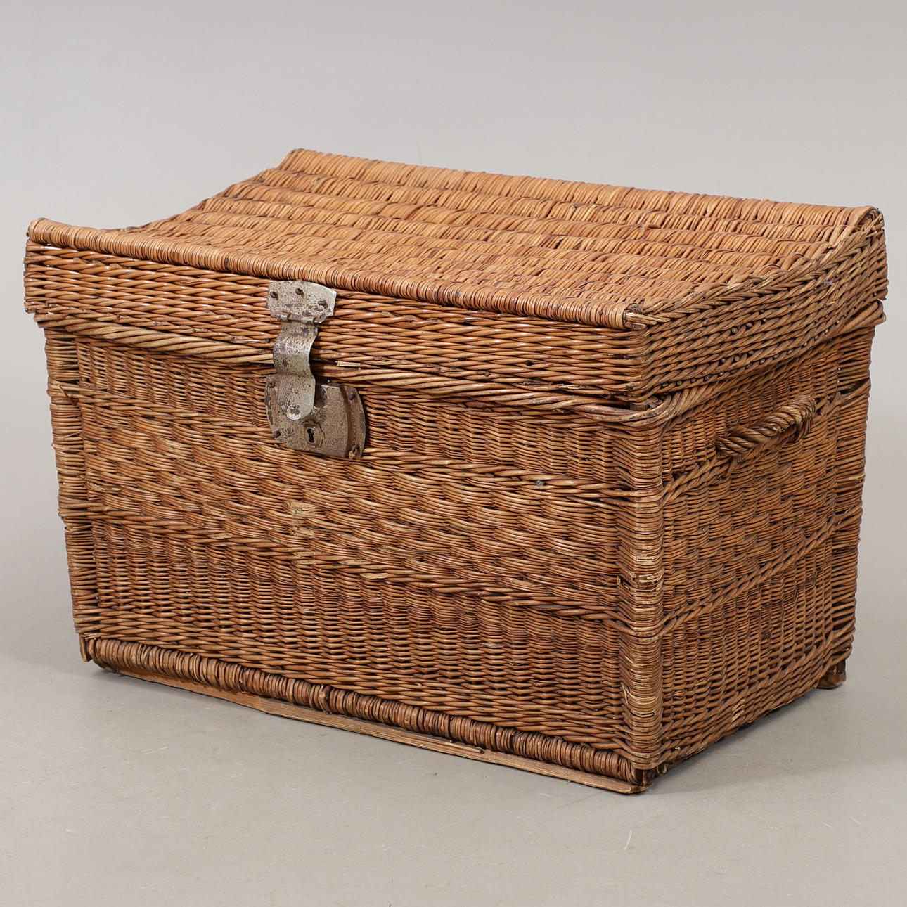RATTAN CHEST, mid-20th century.