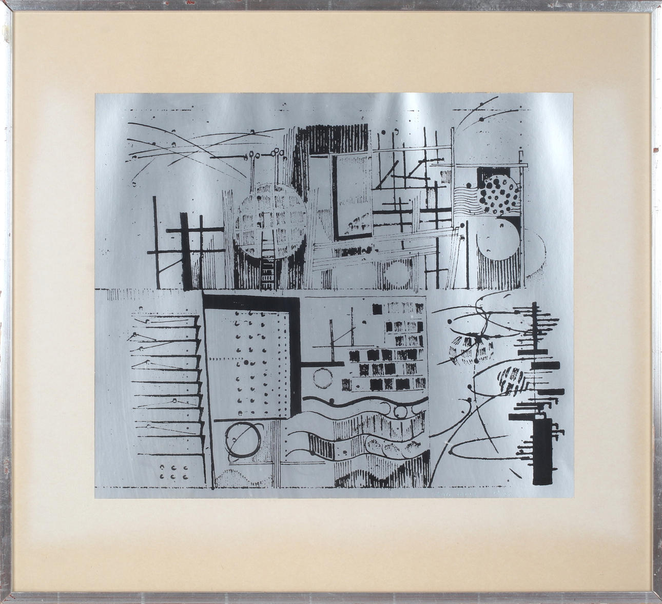 KJELL LÖNNÅ. Composition, lithograph, signed and numbered 68/80.