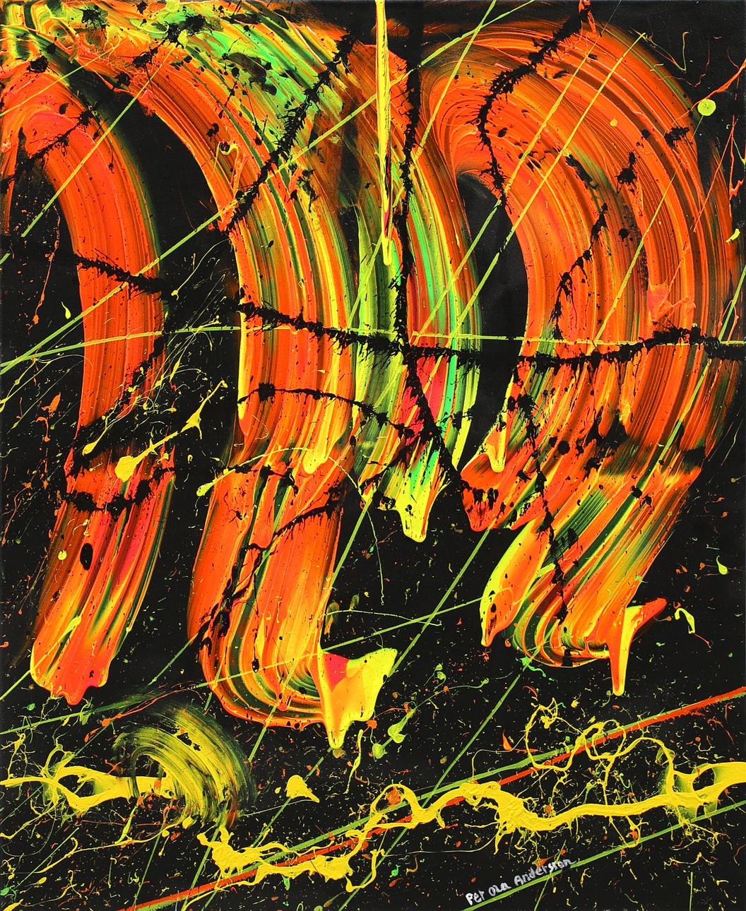 PER OLA ANDERSSON. Komposition, akryl på duk, signerad.