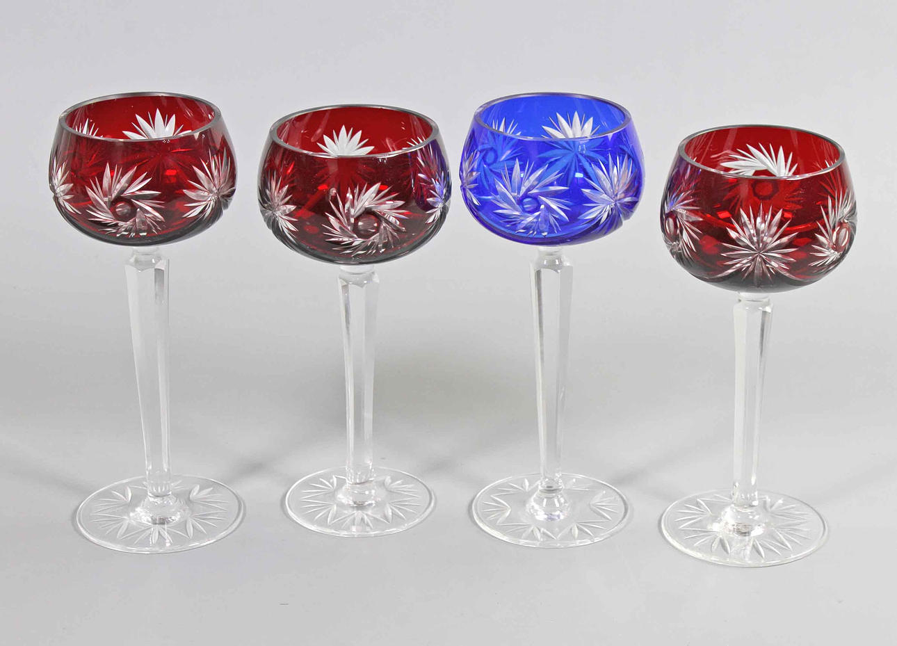 2 PAIRS OF CRYSTAL GOBLETS.