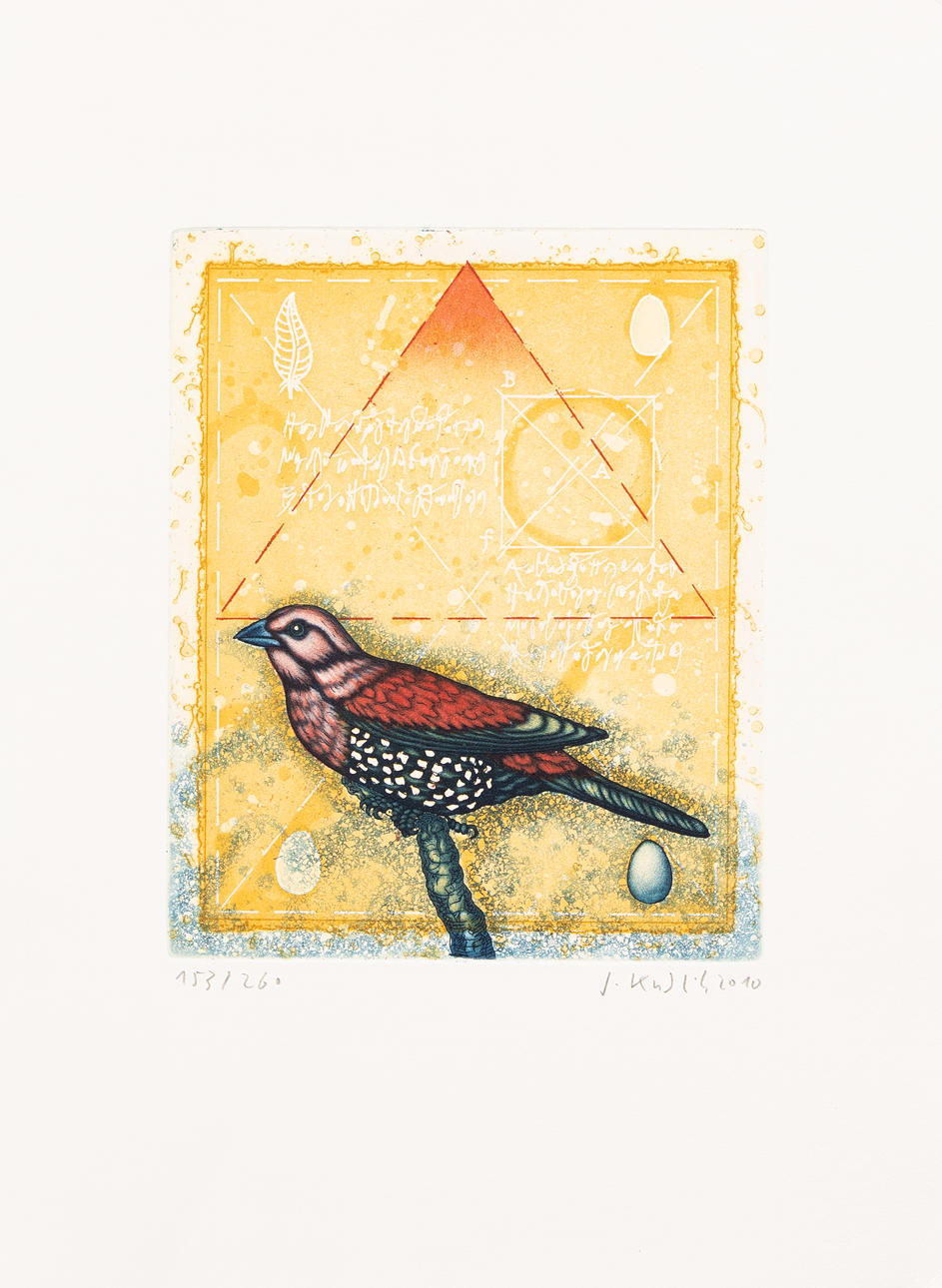 JOCHEN KUBLIK. Bird, lithograph no. 153/260, signed and dated 2010.