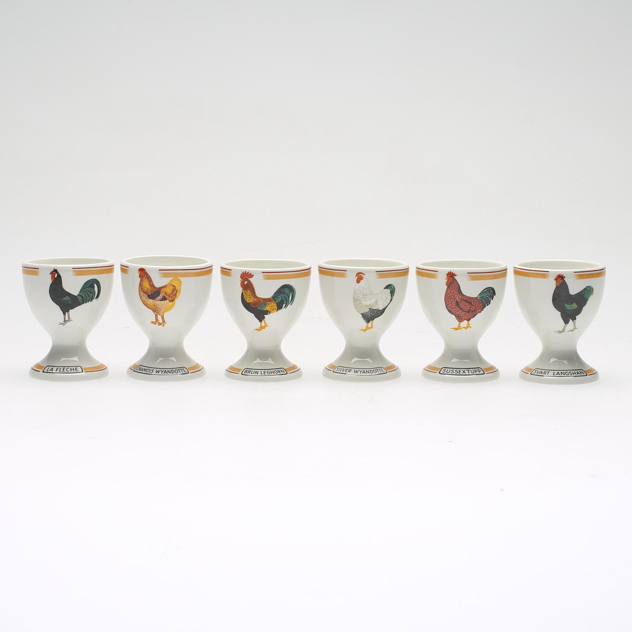 ÄGGKOPPAR, 6 st, porslin, Rörstrand.