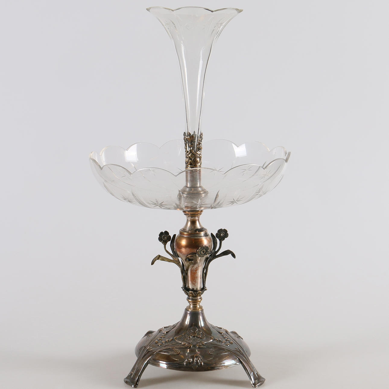 STRUTVAS, nysilver och glas, GAB, 1900-talets första hälft.