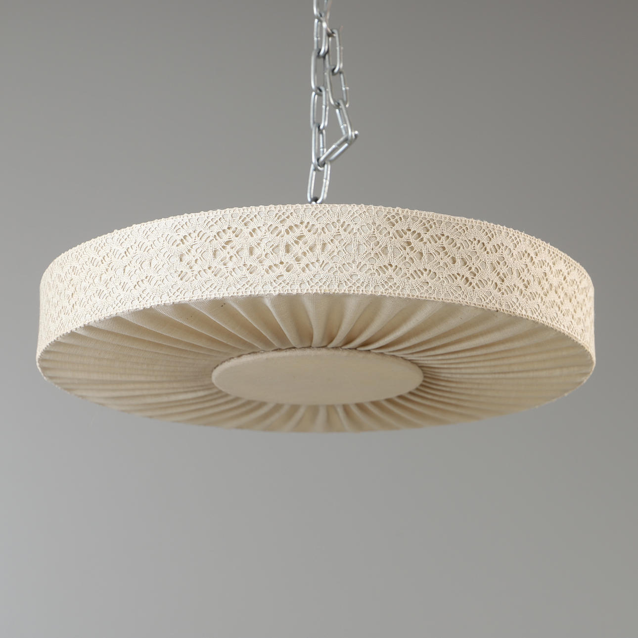 CEILING LIGHT, fabric shade, mid-20th century.