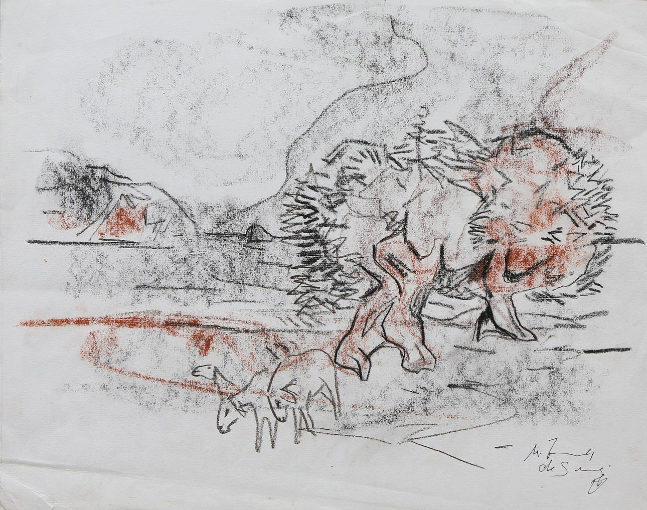 MIGUEL TORNER DE SEMIR. Composition with animals.