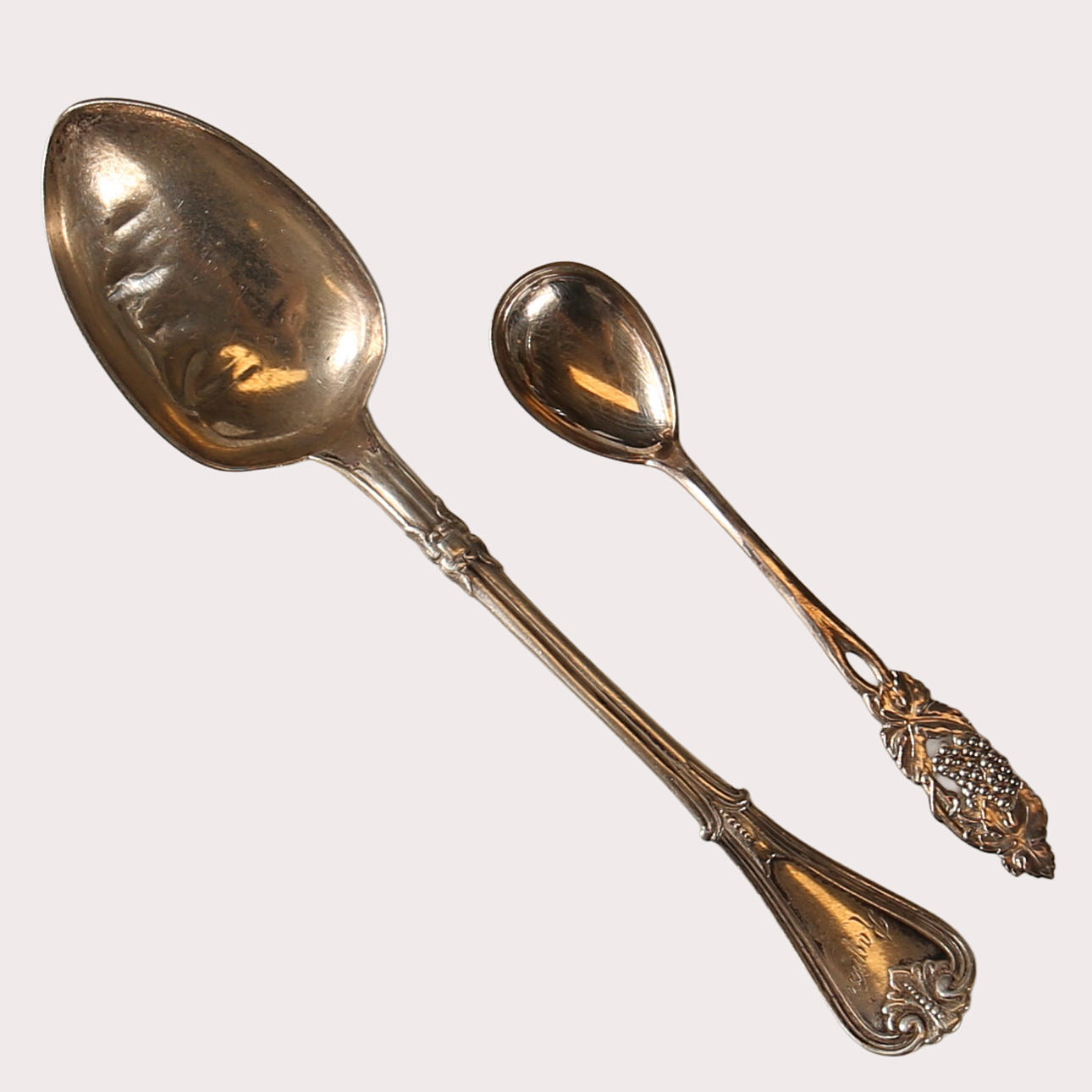 TWO SPOONS, SILVER.