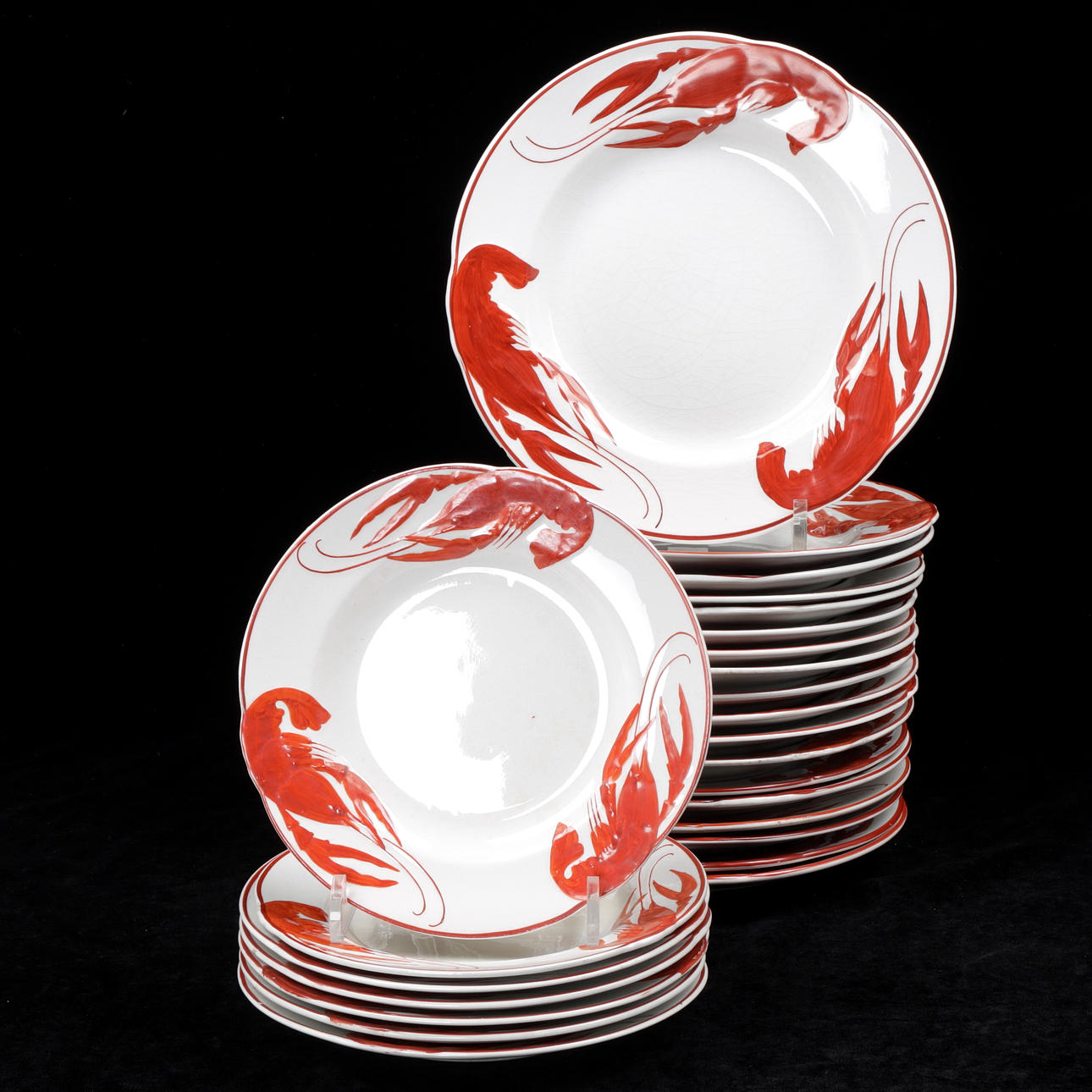 ALF WALLANDER. Crayfish plates, 24 pcs, earthenware, Rörstrand.
