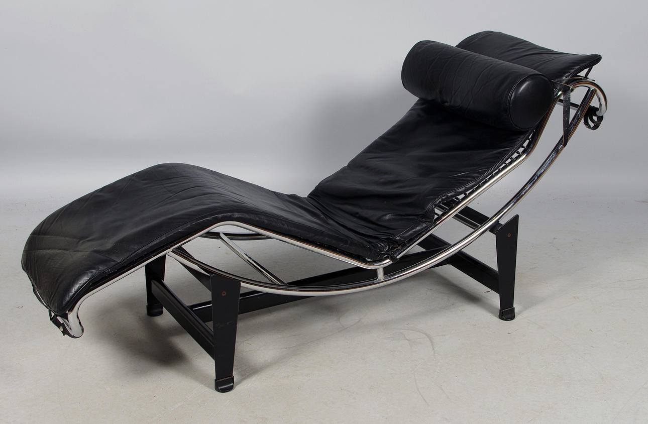 VILSTOL, svart skinn.