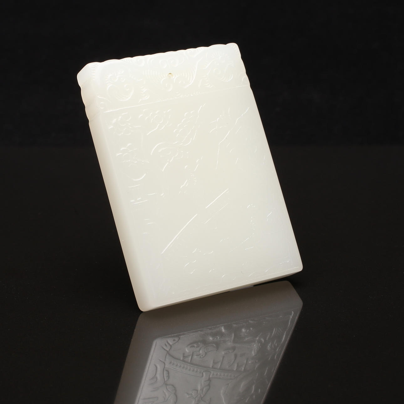 HÄNGE, vit jade, Kina, antagligen 1900-talets andra hälft.