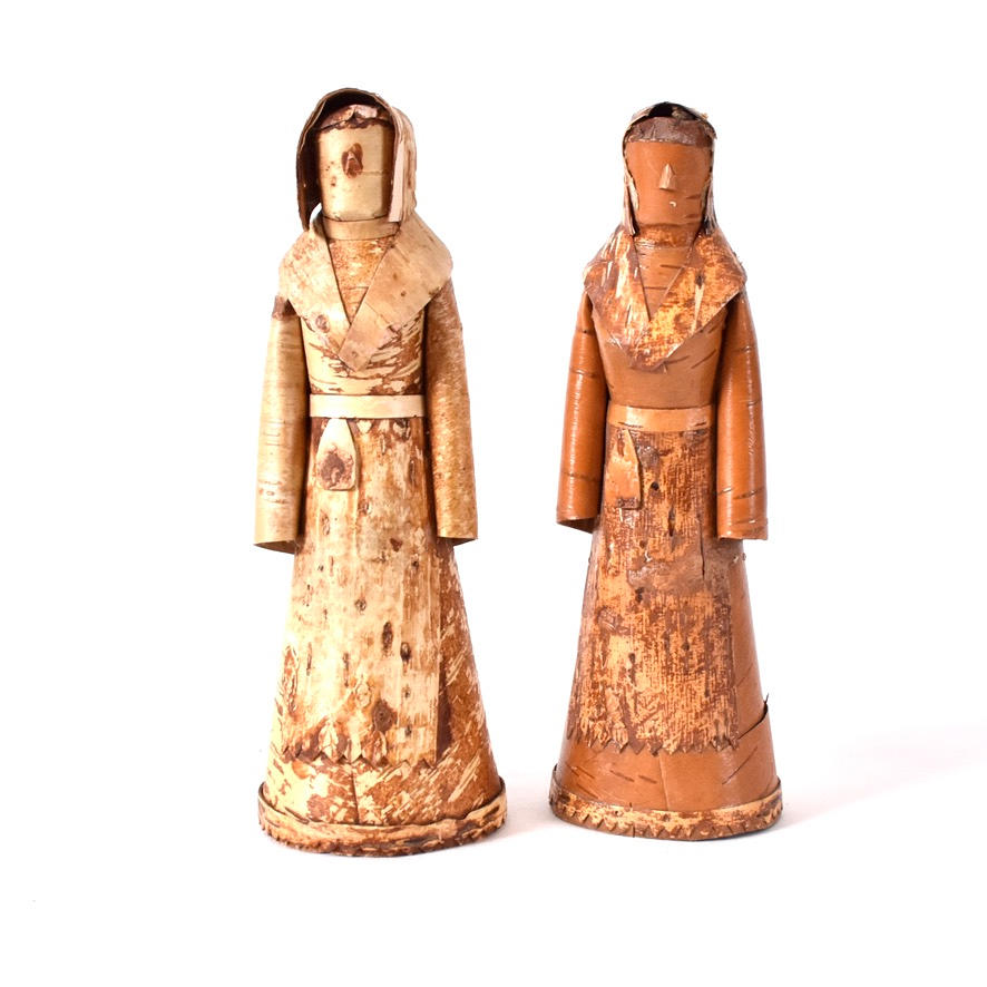 BIRCH BARK DOLLS, 2 pcs.